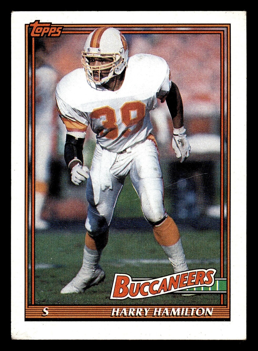 1991 Topps #490 Harry Hamilton Football Card Tampa Bay Buccaneers